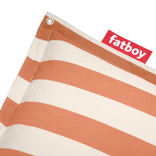 Pouf da esterno galleggiante Original Floatzac tessuto arancione / Cinghie regolabili - Fatboy - Arancione e crema a strisce -  Micro-billes EPS, Acrilico, Tessuto Olefina