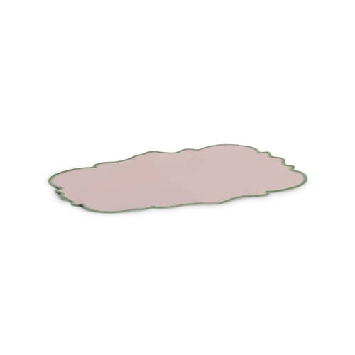 Set de table Smerlato / Set de 2 - 33 x 48 cm - Bitossi Home - Rose / Bord vert - Coton, Lin