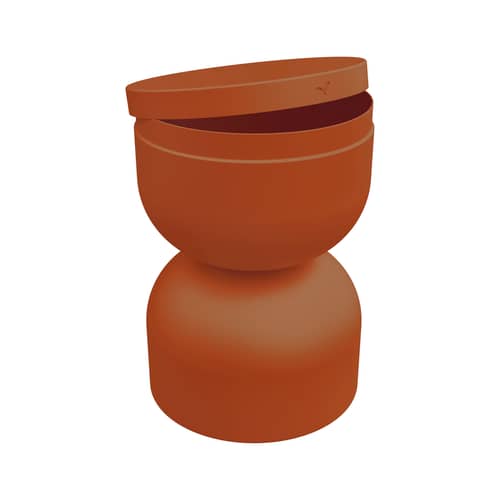 Sgabello Piapolo metallo arancione / Baule portaoggetti - Fermob - Arancione candito - Alluminio