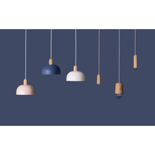 Sospensione Luce Medium legno nero / Ø 10 x H 18 cm - Hartô - Nero - Frassino massello tinto