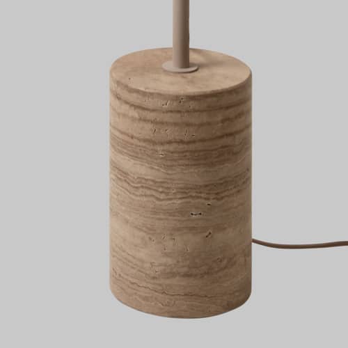 Stehleuchte Tivoli stein beige - It\'s about Romi - Sand - Glas, Stahl, Travertin
