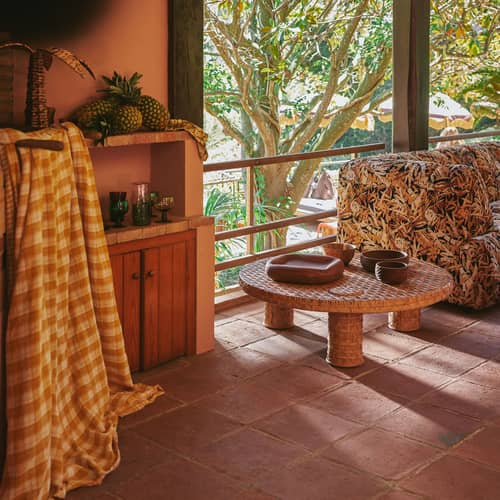 Table basse Rattan marron / Ø 100 x H 32,5 cm - HK LIVING - Naturel - MDF, Rotin tressé