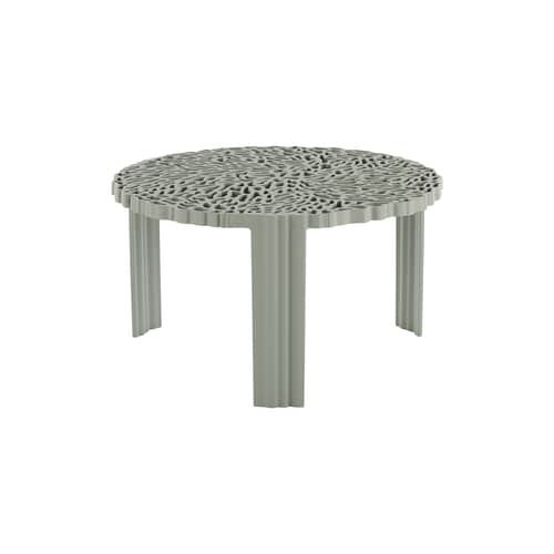Table basse T-Table Basso plastique vert / Ø 50 x H 28 cm - Kartell - Vert - PMMA soft touch