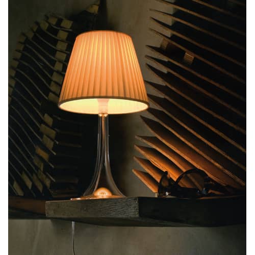 Miss K Table lamp textile beige - Flos - Fabric lampshade - Fabric, PMMA