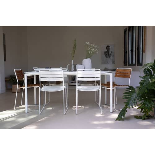 Table rectangulaire Calvi métal violet / 195 x 95 cm - 10 à 12 personnes - Fermob - Cerise noire - Aluminium peint
