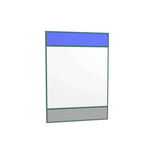 Vitrail Wall mirror glass plastic material blue green grey / 50 x 70 cm - Magis - Green frame / Grey & blue - Glass, Rubber
