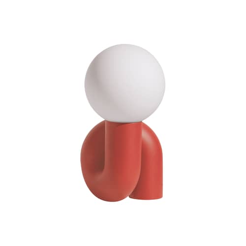 Lampe de table Neotenic LED Grande céramique orange /L 34 x H 51 cm / Seconde vie - Petite Friture - Vermillon (mat) - Céramique, Verre soufflé bouche