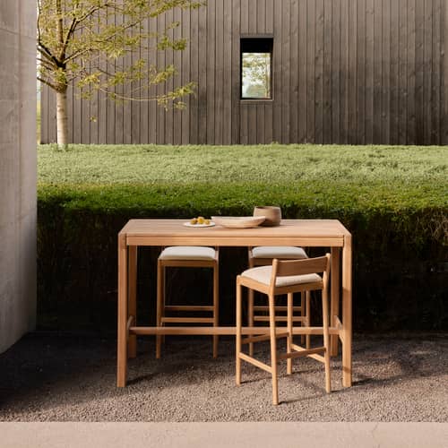 Accessoire / Coussin assise pour tabouret de bar Jack Outdoor - Ethnicraft - Naturel - Mousse, Tissu polypropylène