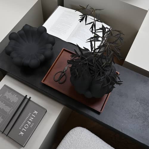 Schale Bloom Medium keramik schwarz / Ø 28,5 x H 10,5 cm - 101 COPENHAGEN - Schwarz - Faserbeton, Keramik