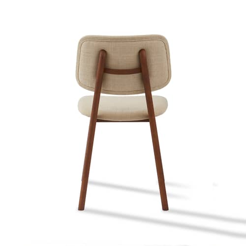 Chaise rembourrée Happy Days tissu beige - POLSPOTTEN - Beige uni - Frêne, Mousse, Tissu
