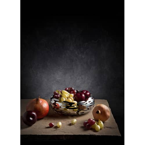Corbeille Barknest métal noir - Alessi - Noir - Acier inoxydable