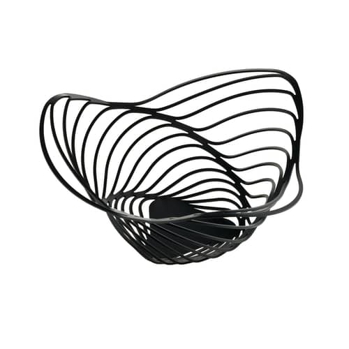 Corbeille Trinity métal noir / Ø 26 x H 12 cm - Adam Cornish, 2013 - Alessi - Noir - Acier