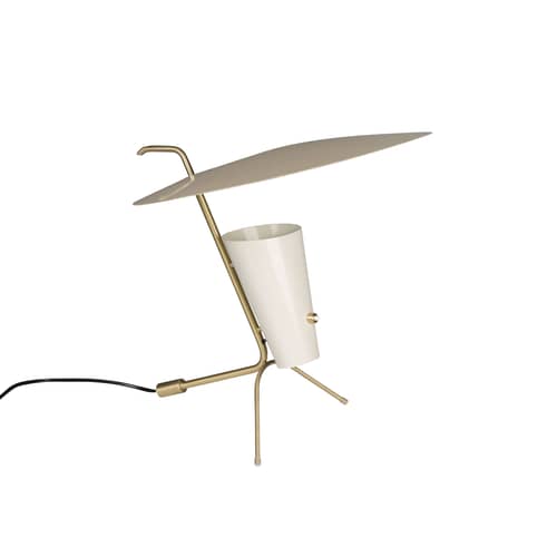 Lampe de table G24 métal beige / Réédition 1953, Pierre Guariche - H42 cm - SAMMODE STUDIO - Sable - Aluminium, Laiton