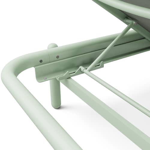 Lettino inclinabile Sunbun tessuto grigio / Il materasso incluso - Fatboy - Structures verde / Cuscino nebbia - Alluminio termolaccato, Espanso, Tela, Tessuto Olefina