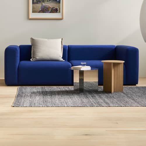 Mags n°1 Straight sofa  textile blue / 2.5-seater - L 228 cm / UK version - Hay - Blue (Metaphor Fabric) - Fabric, HR polyurethane foam, springs, Wood