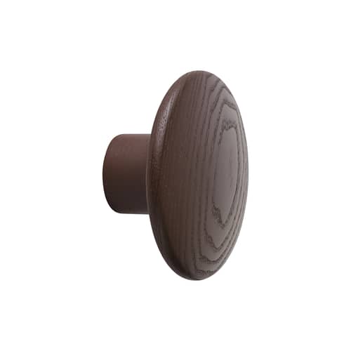Patère The Dots Wood Small bois marron / Ø 9 cm - Muuto - Rouge brun - Frêne teinté