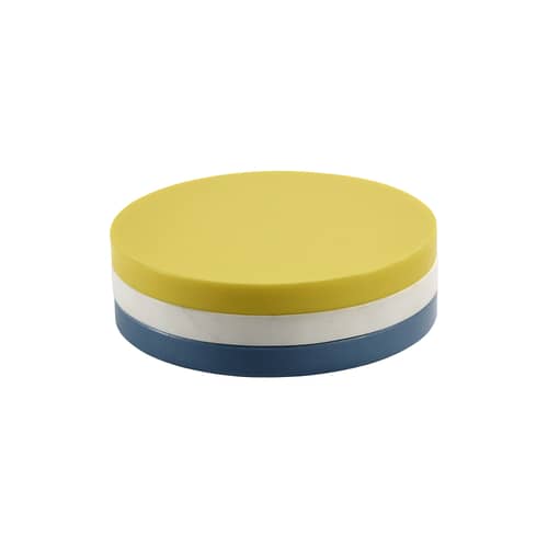 Set de 3 planches à découper Three Circles - valerie objects - Jaune / Blanc / Bleu - Marbre, Polyéthylène