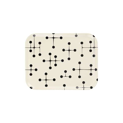 Set de 5 plateaux Dot Pattern Large / Eames (1947) - 46 x 36 cm - Vitra - Large / Blanc & motifs noirs - Contreplaqué de chêne laminé