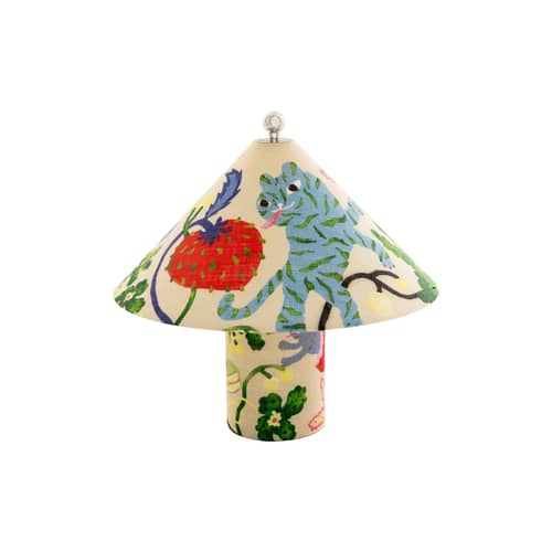 Schnurlosleuchte Loulou LED textil beige - CRÈME ATELIER - Jardin de Leinen - Leinen, Recyceltes PLA