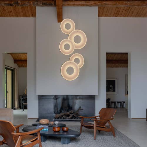 Sospensione Iris Vertical tessuto bianco / LED - Ø 60 cm - Dix Heures Dix - Ø 60 cm / Tessuto Bianco - Alluminio, Tessuto acrilico plissettato
