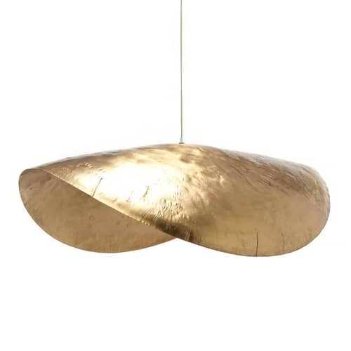 Suspension Brass 96 or métal / L 120 cm - Gervasoni - Laiton mat - Laiton martelé