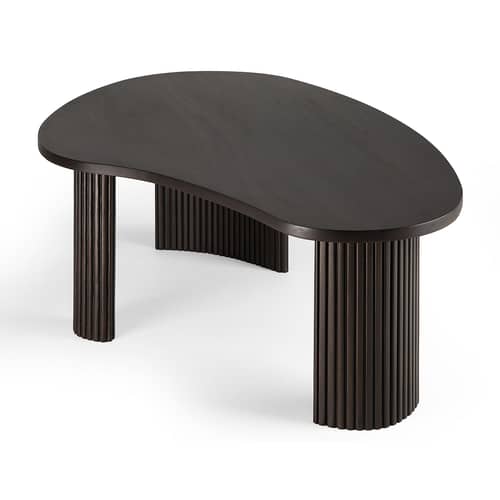 Table basse Boomerang bois naturel / 126 x 74 x H 40 cm - Acajou - Ethnicraft - Acajou - Acajou massif teinté