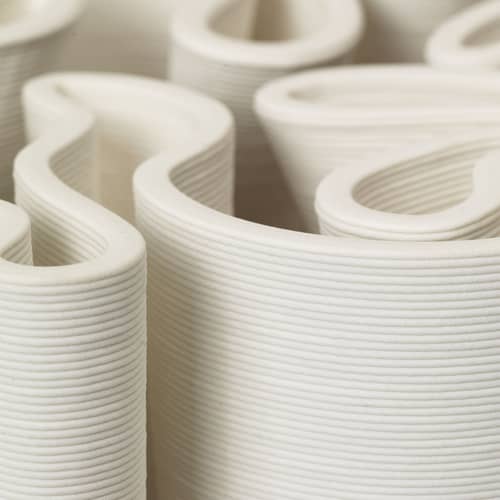 Vaso Dedali Large ceramica bianco / Ø 17 x H 25 cm - Ferm Living - H 25 cm / Bianco - Gres