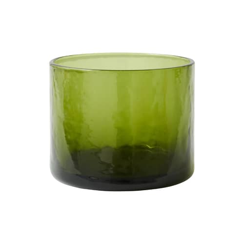Verre Tube vert / 25 cl - HK LIVING - Vert olive - Verre texturé