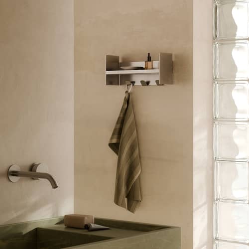 Accessoire / Crochets muraux pour étagère Pli L 20 cm - TIPTOE - Inox brossé - Acier thermolaqué