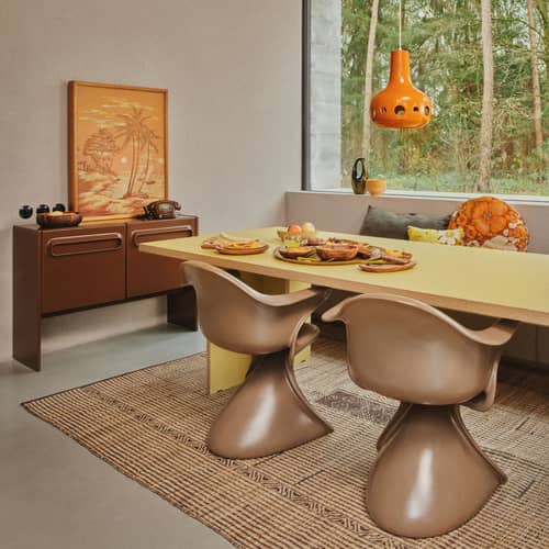 Buffet Space Small bois marron / L 108 x P 37,5 x H 80 cm - HK LIVING - Chocolat - MDF laqué