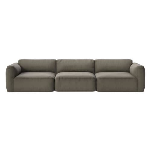 Canapé droit Develius D tissu vert / 4 places - L 309 cm - &tradition - Kaki (tissu Barnum 08) - Bois, Mousse HR, Tissu