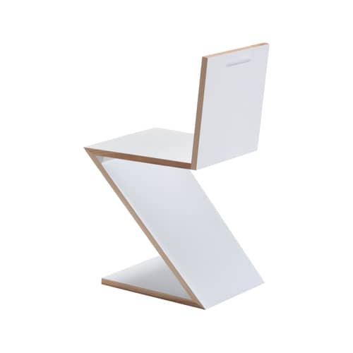 Sedia Zig Zag legno bianco Gerrit Thomas Rietveld, 1934 CASSINA