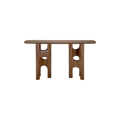 Console Flow bois marron / L 150 x H 79 cm - Ethnicraft - Teck marron - Teck massif verni