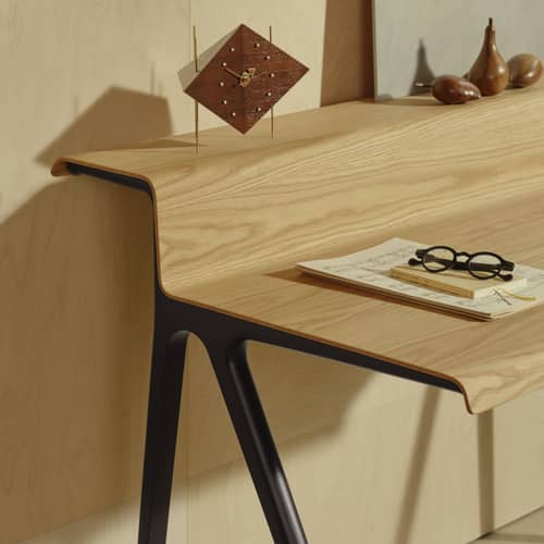 Courier Desk wood black / Erwan Bouroullec - W 120 x D 72.5 cm - Vitra - Black / Nturel Oak - Aluminium, Oak veneer