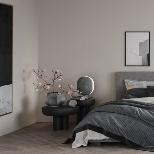 Crown Tall End table composite material brown / Ø 45 x H 50 cm - 101 COPENHAGEN - Coffee - Fibre-reinforced concrete