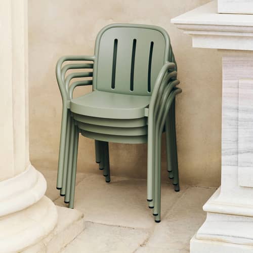 Fauteuil empilable Deville métal vert - Hay - Vert thym - 