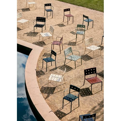 Fauteuil lounge empilable Balcony métal noir / Bouroullec, 2022 - Hay - Anthracite - Acier thermolaqué