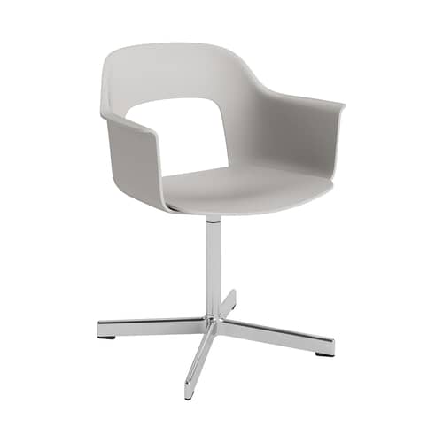 Fauteuil pivotant Layout 231 gris / Recyclé - Hay - Gris clair - Aluminium poli, Polypropylène recyclé post-consommation