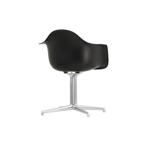 Fauteuil RE DAL - Eames Plastic Armchair noir / (1950) - Pied La Fonda / Recyclé - Vitra - Noir foncé / Pied poli - Aluminium injecté, Polypropylène recyclé post-consommation