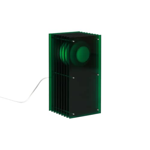 Lampe de table Lop Small Rectangle plastique vert / Lauréat Archiproducts Design Award - BANG - Vert - Acrylique, Inox, Verre