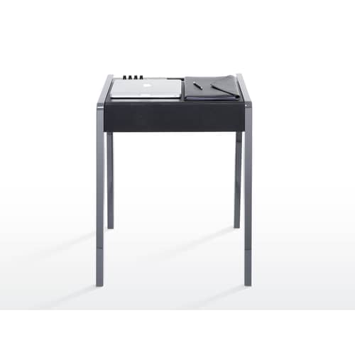 LD 130 Bluetooth speaker wood grey Laptop, iPhone & iPod compatible - W 69 cm - La Boîte Concept - Light grey - Leather, MDF