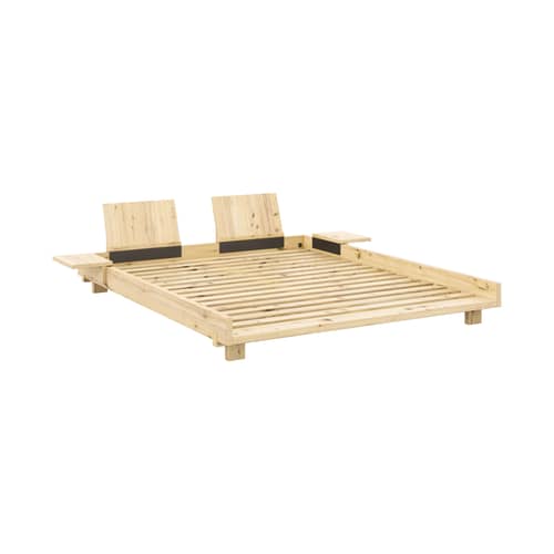 Lit double Social / Pour matelas 160 x 200 cm - Dossiers & chevets intégrés - KARUP DESIGN - Pour matelas 160 x 200 cm - Pin massif certifié FSC