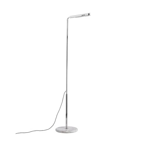 Lampadaire Mezzaluna LED / Bruno Gecchelin, 1975 - Orientable - DCW éditions - Chromé - Acier, Aluminium, Marbre