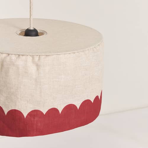 MÖBELZUBEHÖR Vibes textil rot / Ø 40 x H 18 cm - Leinen - NOBODINOZ - Rot - Eisen, Französisches Leinen