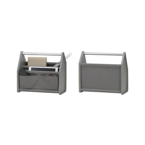 Panier Locker Box SMALL tissu gris / Organiseur de bureau - L 36,5 cm / Konstantin Grcic, 2021 - Vitra - Gris foncé - Aluminium, Polyester recyclé, Tissu polyester