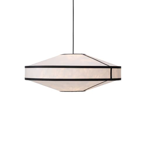Kite Pendant paper black / Ø 75 cm - Tyvek - NEW WORKS - Black & white - Steel, Tyvek