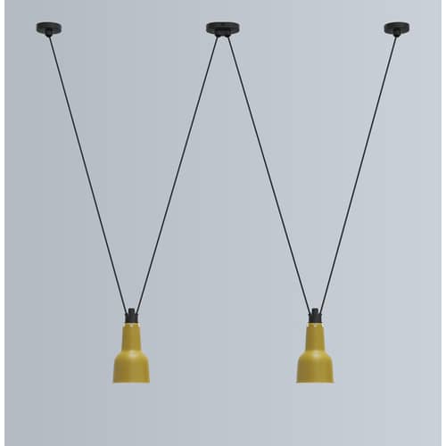 Pendelleuchte Acrobate N°324 metall rot / 2 kegelförmige Lampenschirme aus Metall - DCW éditions - Rot / kegelförmig - bemalter Stahl