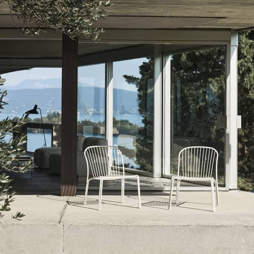 Poltrona lounge Thorvald SC100 metallo bianco / Senza braccioli - &tradition - Avorio - Acciaio