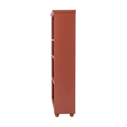Bücherregal Sasha holz rot / Schrank - B 66 x H 151 cm - Bloomingville - Rot / Rot gestreift - lackierte Holzfaserplatte, Lackierte Kiefer