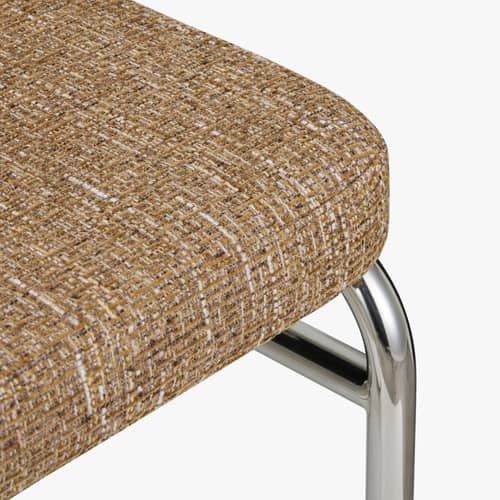 Sedia imbottita Uberto fibre marrone / Intrecci in rattan - NV GALLERY - Marrone Ristretto (tweed) / Frassino naturale - Frassino massello, Paglia di Vienna, Tissu Tweed